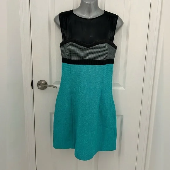 Missoni Teal and Black Dress with Black Illusion Neckline, Sz S - Picture 1 of 8